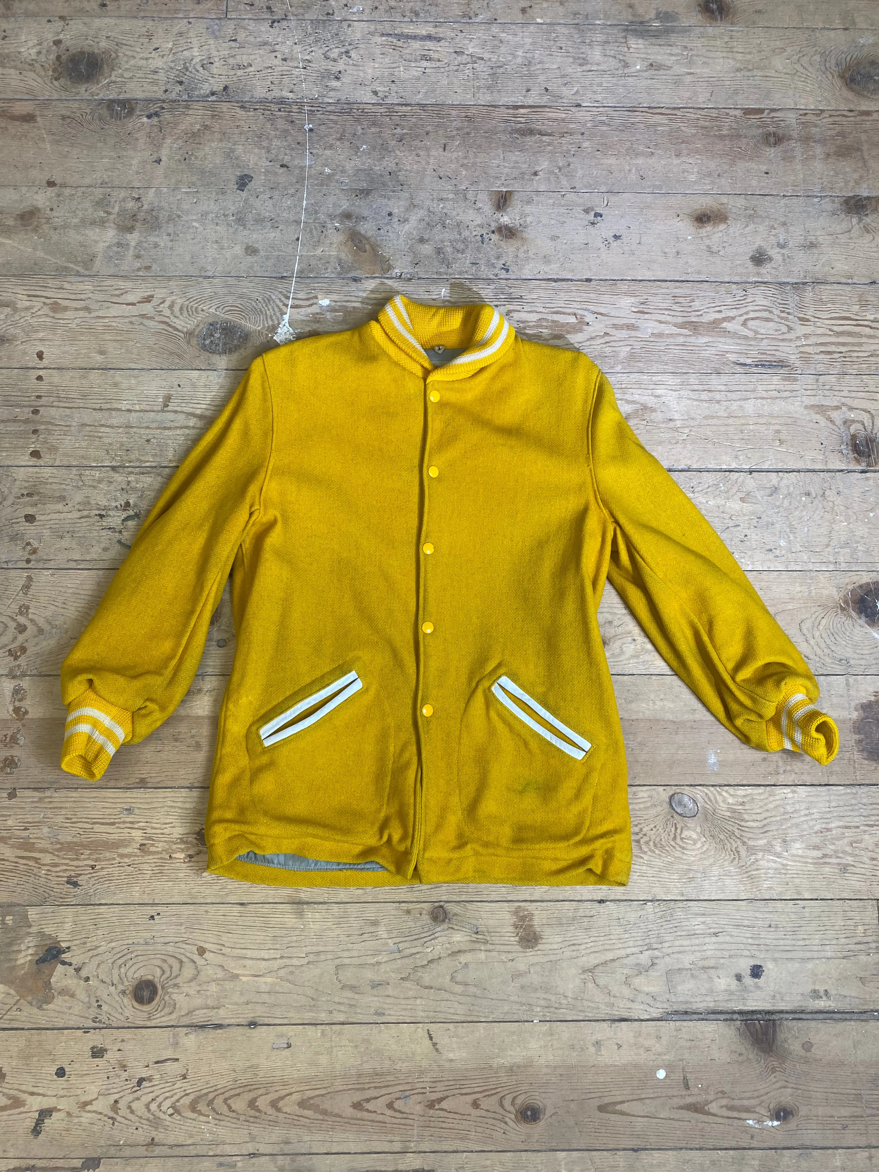 1950s-1960s Wool Yellow Lettermen's Jacket by Sportscraft