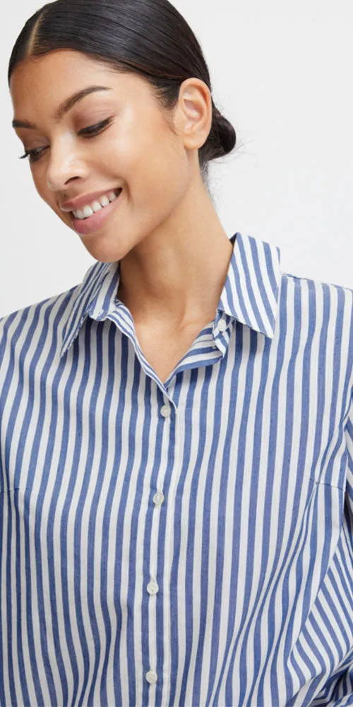 B. Young Striped Shirt, navy/white