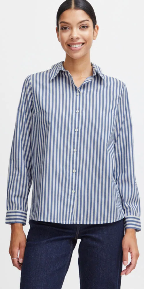 B. Young Striped Shirt, navy/white