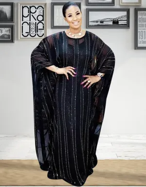 Black Dubai Line Partywear kaftan for Women