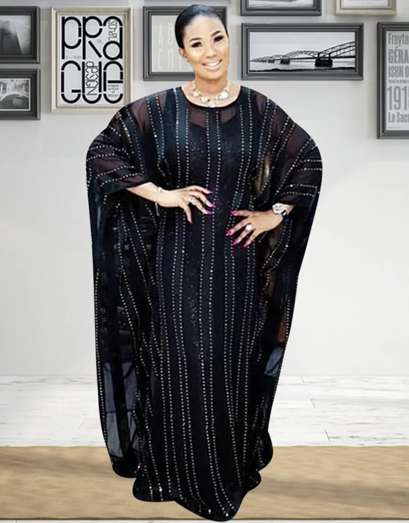 Black Dubai Line Partywear kaftan for Women