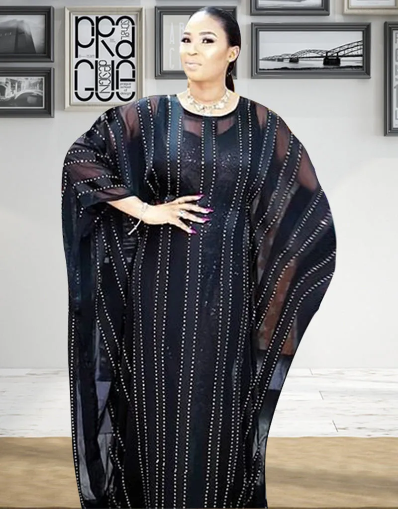 Black Dubai Line Partywear kaftan for Women