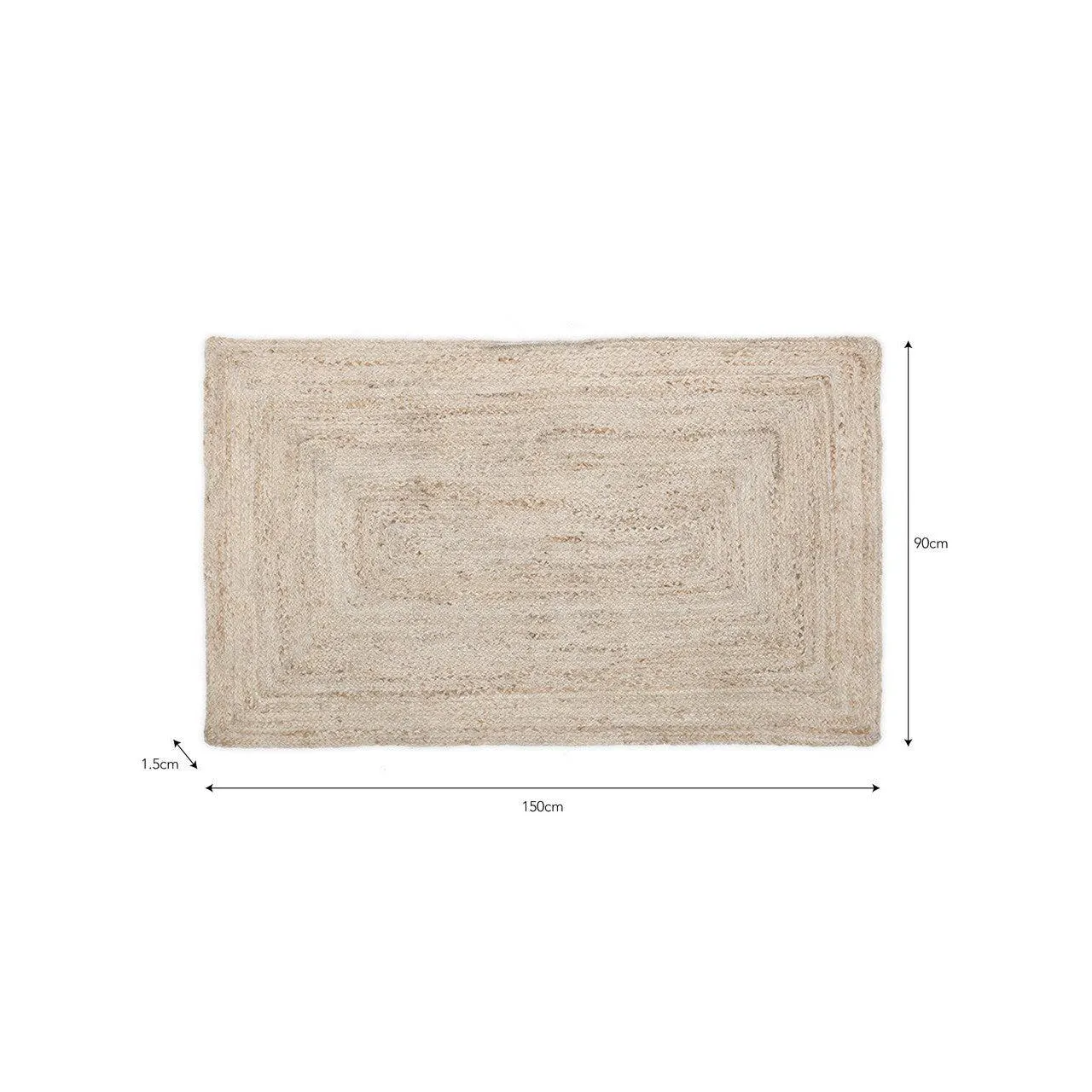 Classic Rectangular Jute Rug | 90x150cm