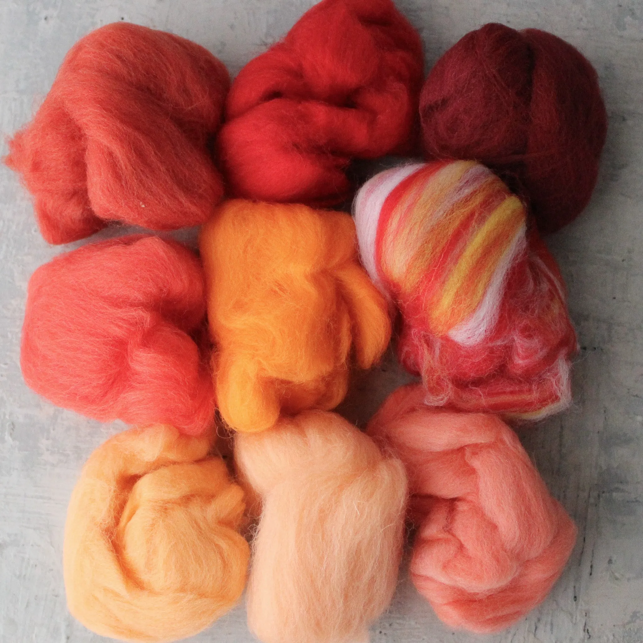 Coloured Wool Fleece Roving