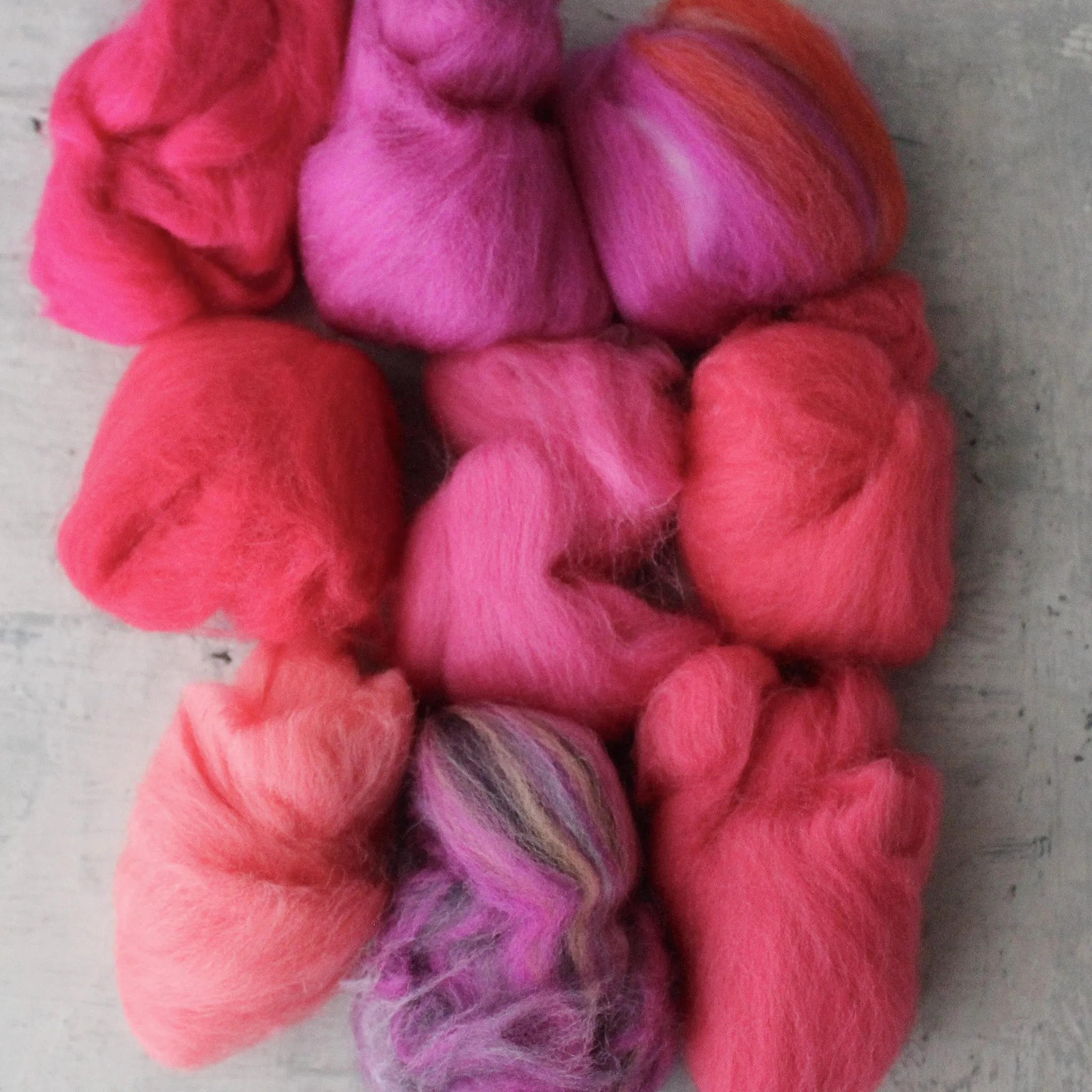 Coloured Wool Fleece Roving