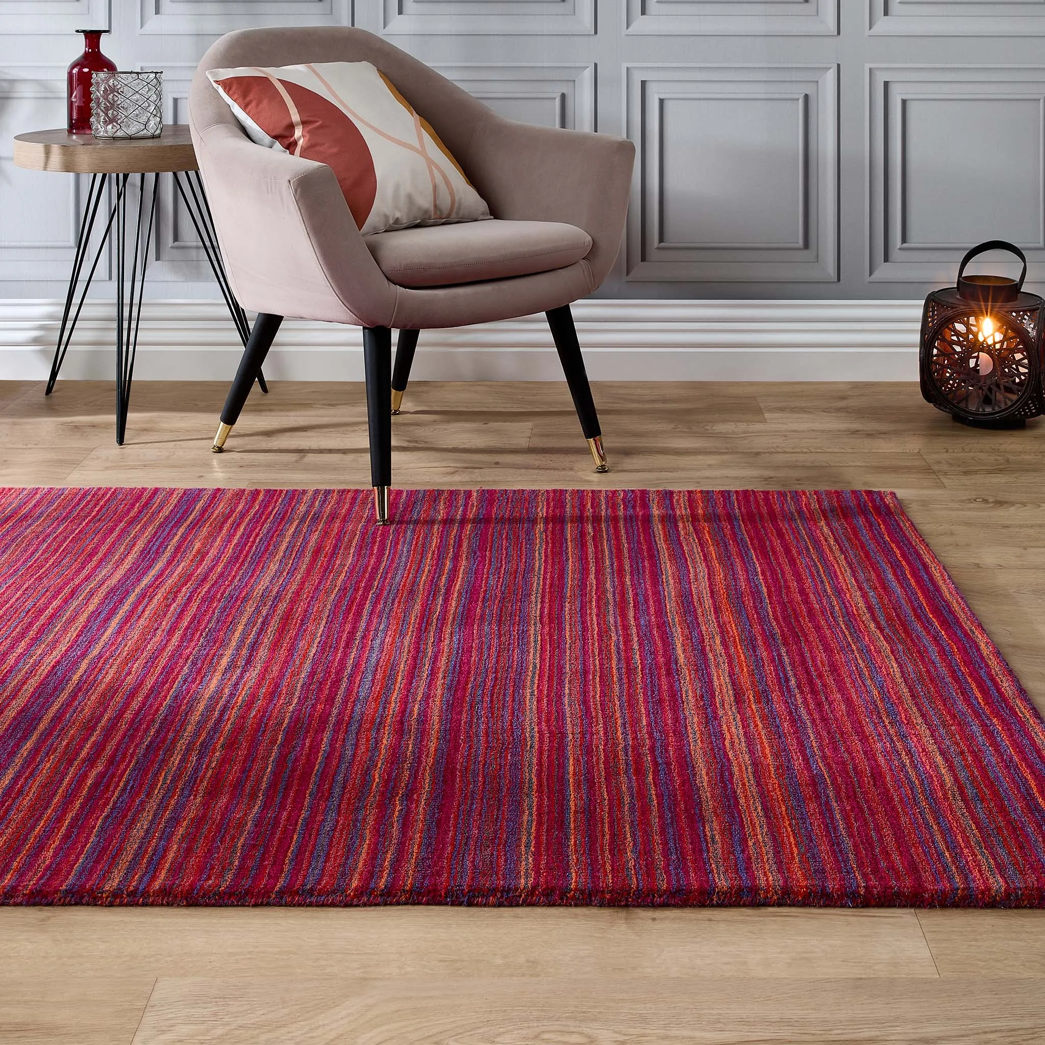 Fine Stripes Rug Purple/Pink