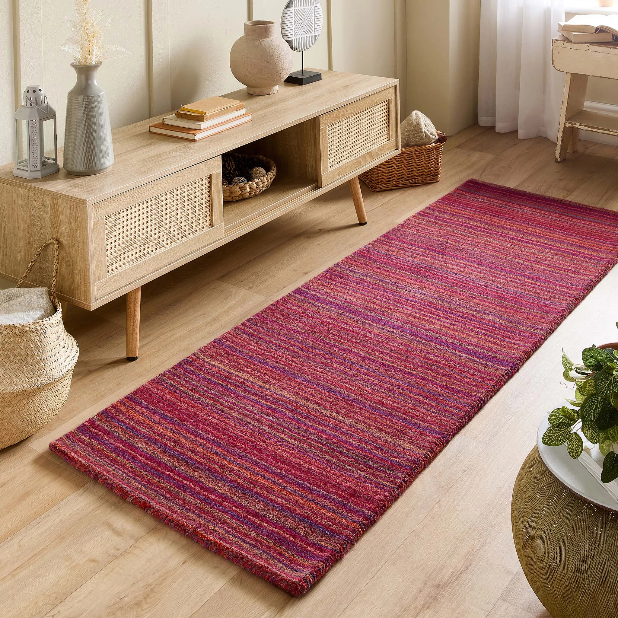 Fine Stripes Rug Purple/Pink
