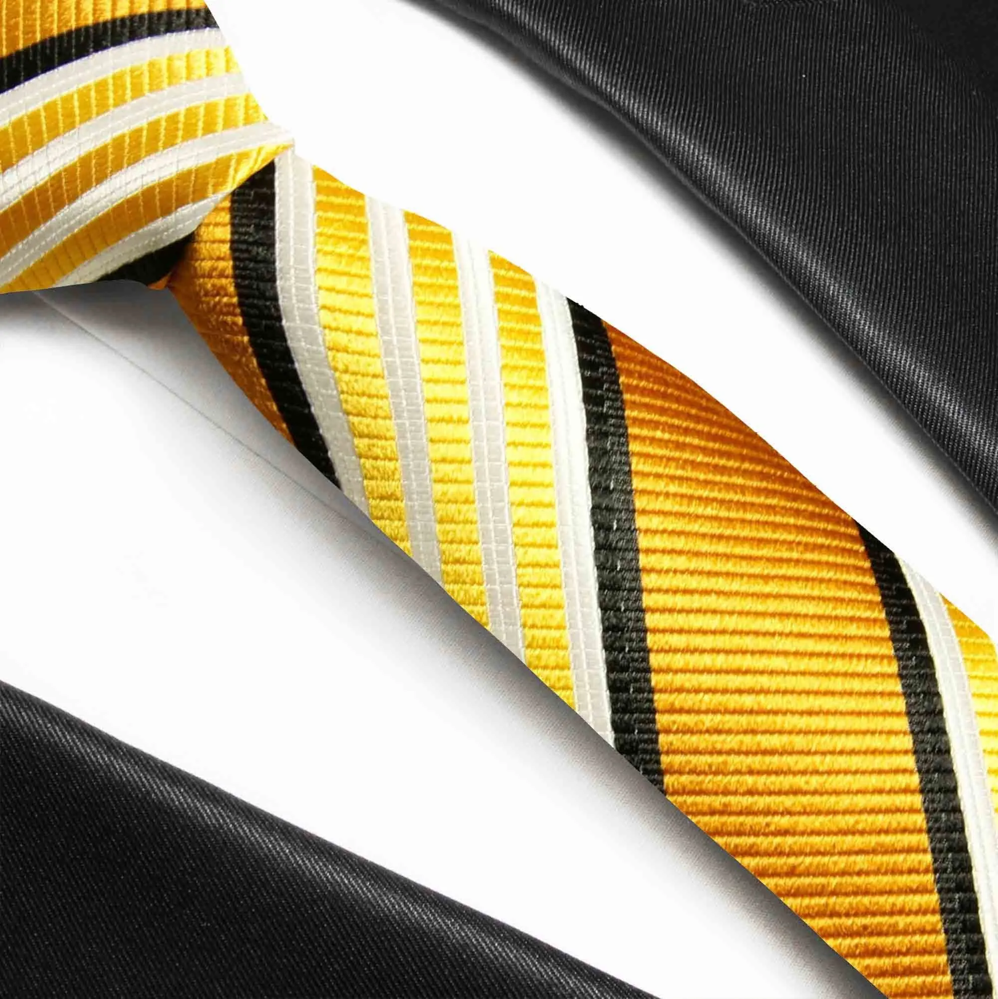 Gold Striped Boys Silk Tie by Paul Malone