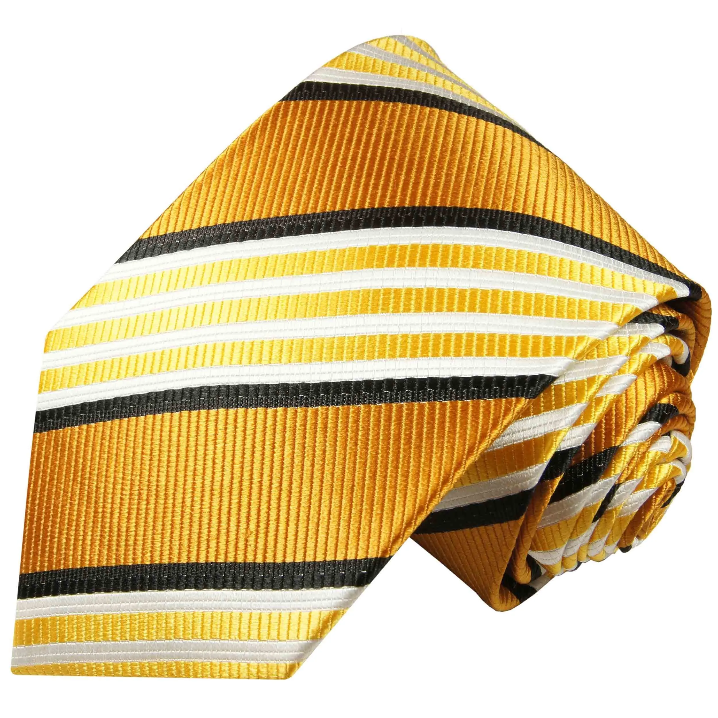 Gold Striped Boys Silk Tie by Paul Malone