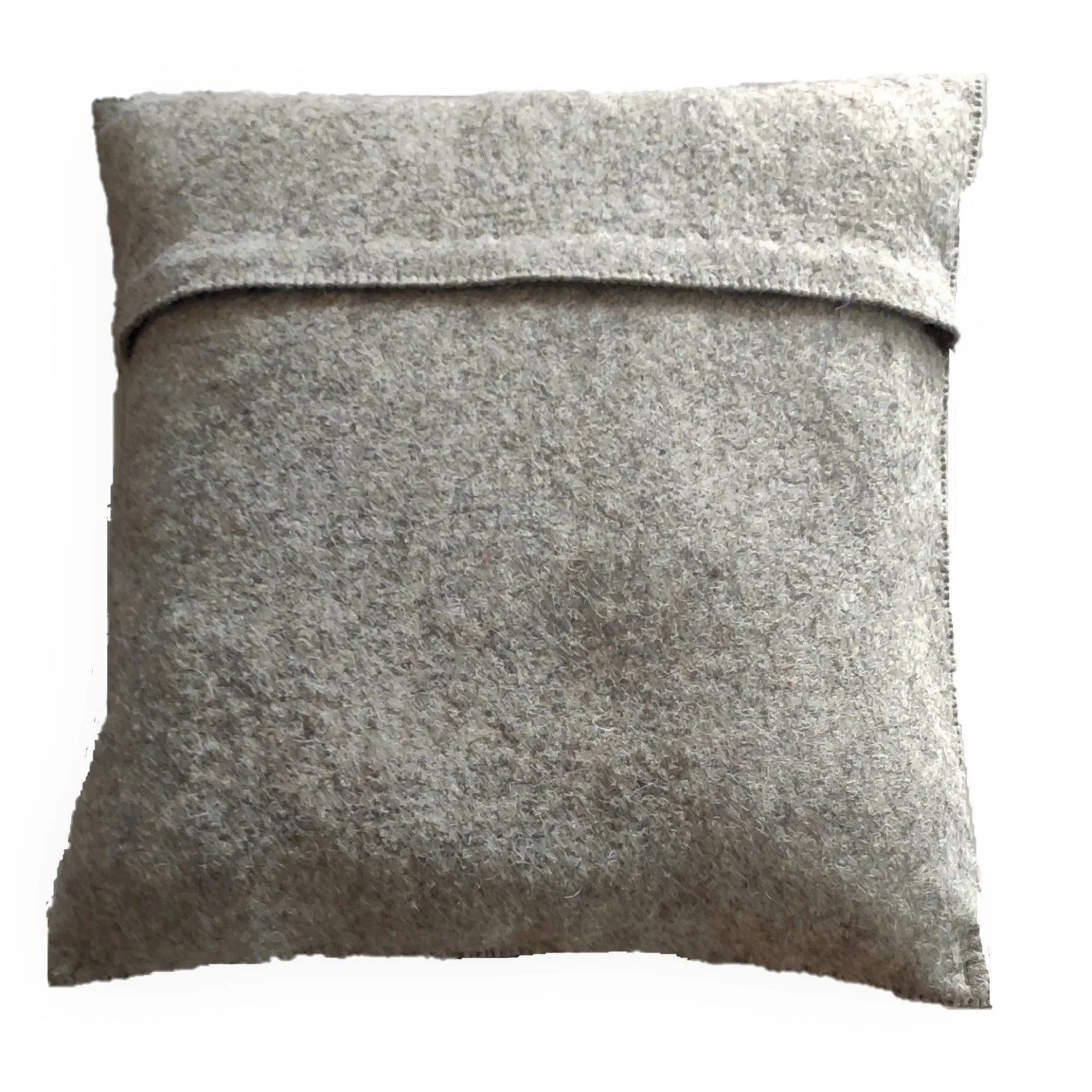Hand Felted Wool Christmas Pillow Cover - Cream Tree on Gray - 20"