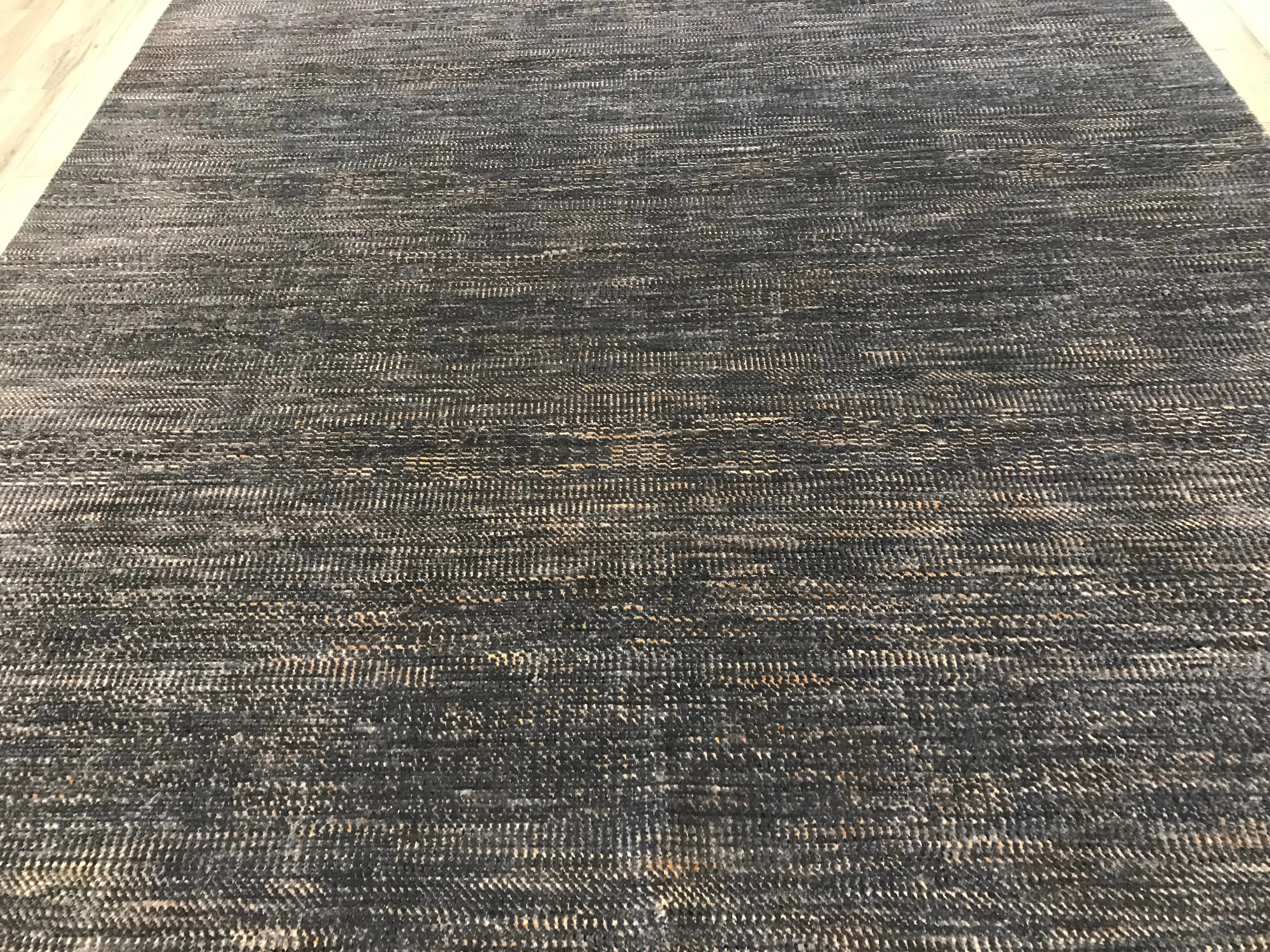 India Modern Plain Canyon Hand Knotted Wool 8x10