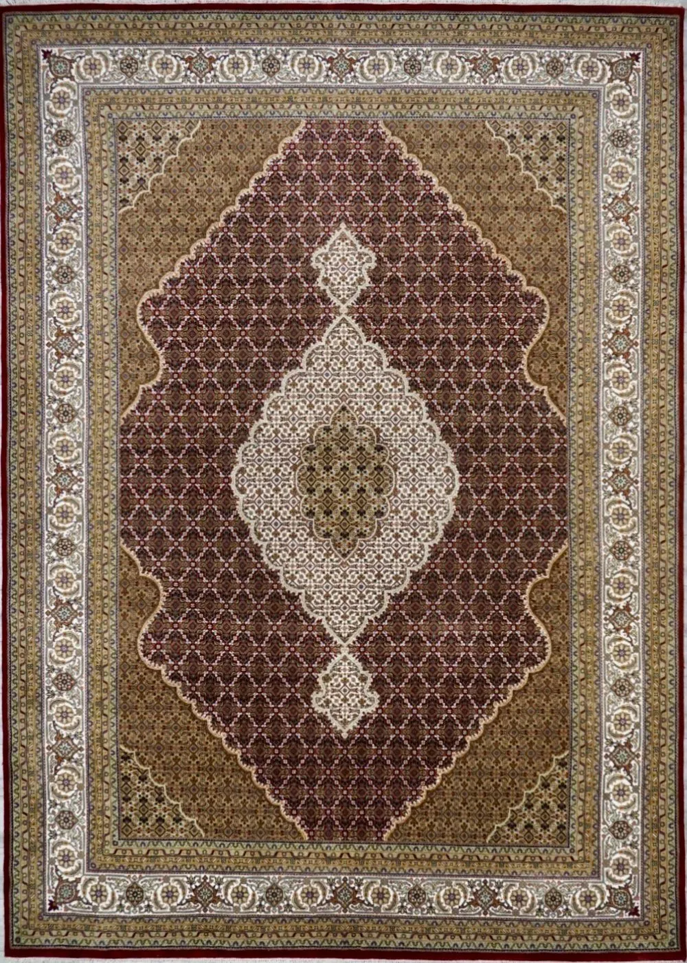 India Tabriz Mahi Hand Knotted Wool & Silk 9x12