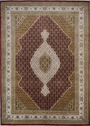 India Tabriz Mahi Hand Knotted Wool & Silk 9x12