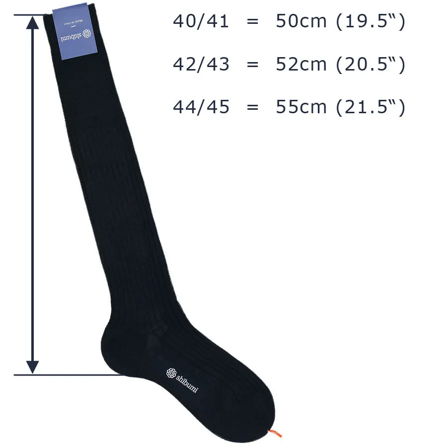 Knee Socks - Ribbed - Purple - Thick Wool
