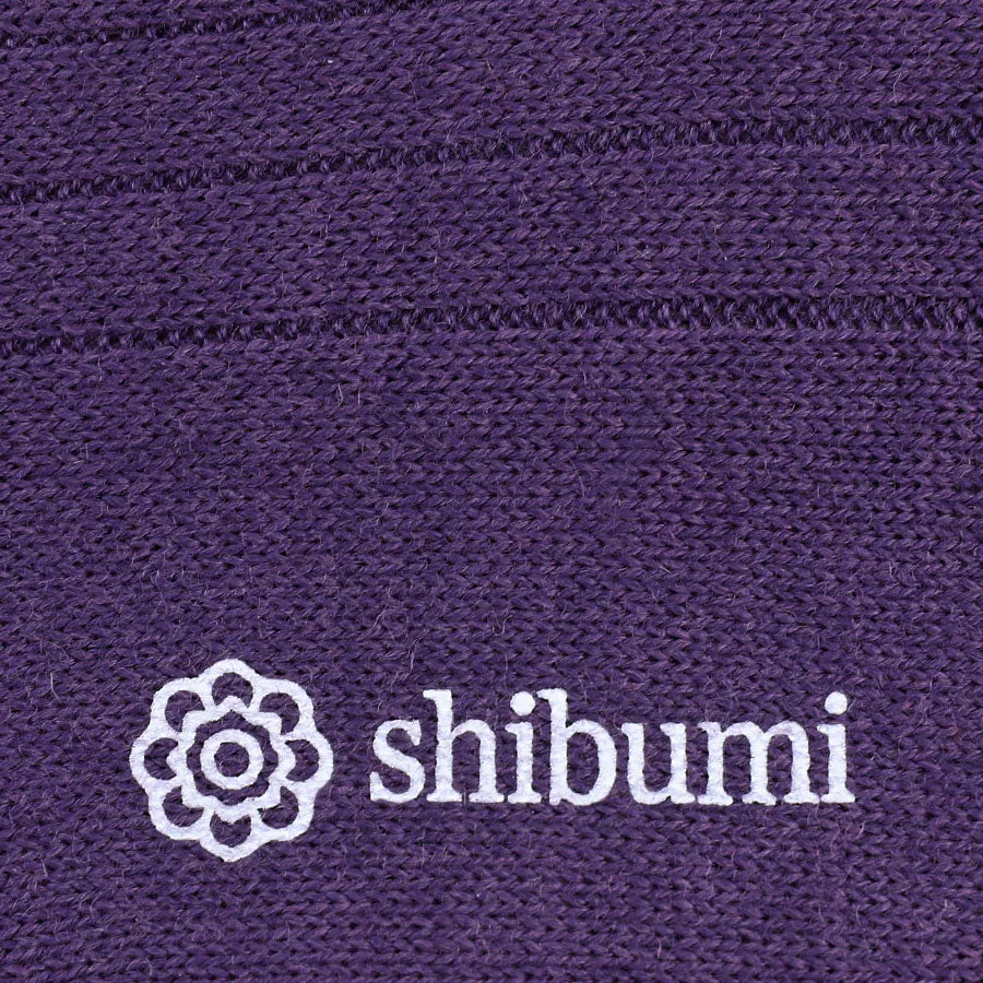 Knee Socks - Ribbed - Purple - Thick Wool