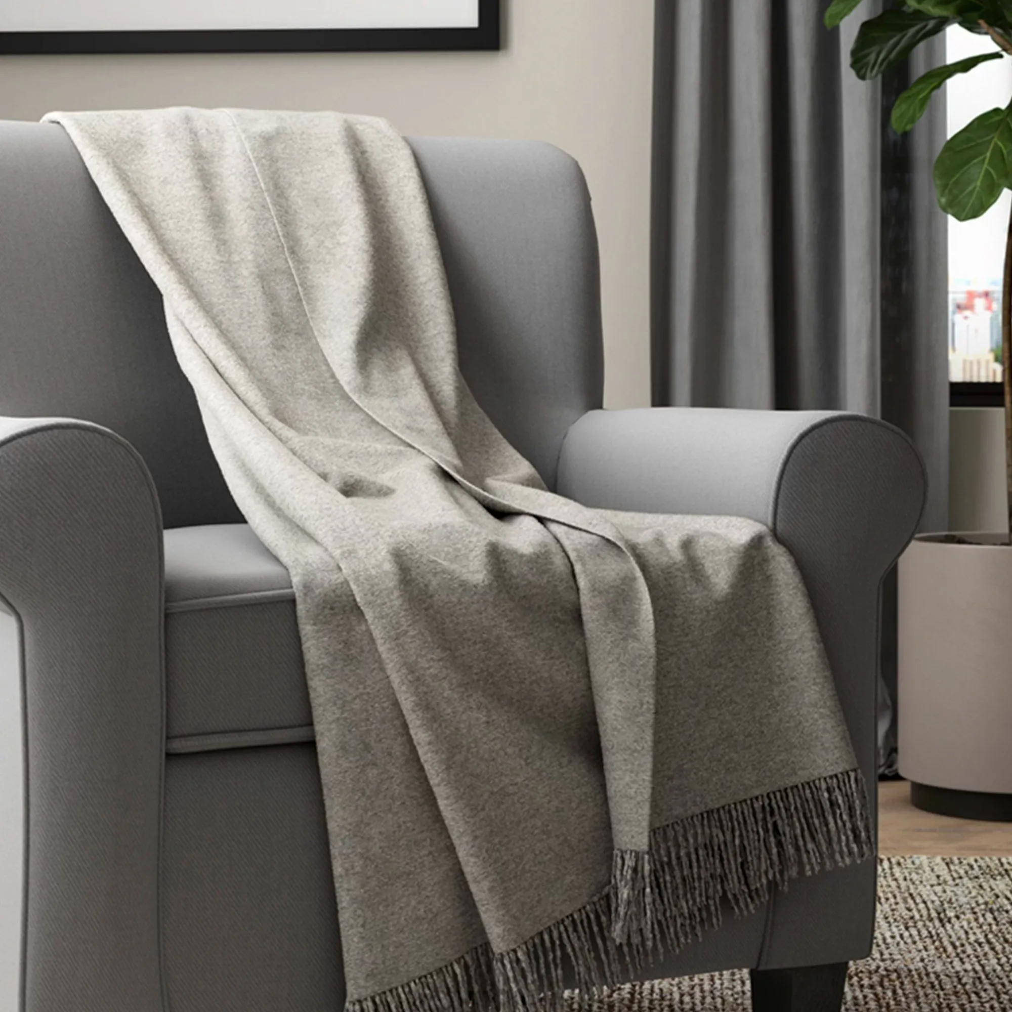 Layla - Woven Acrylic Throw with Fringe 50x60"