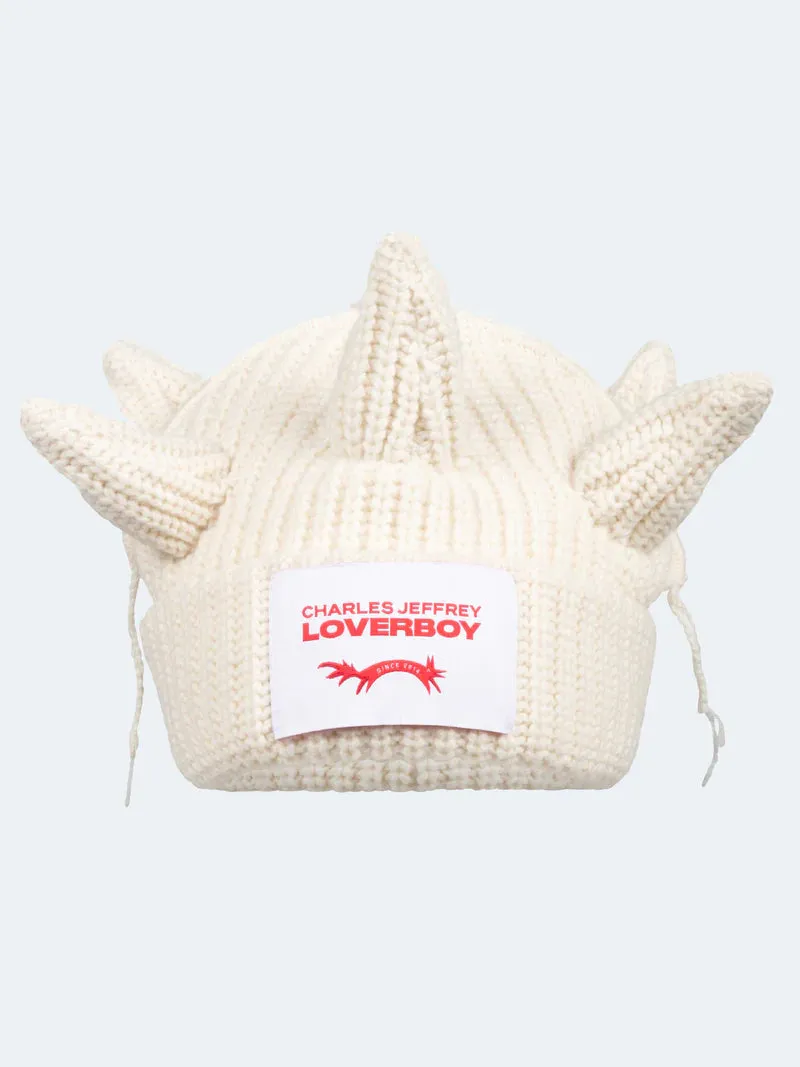 LOVERBOY BY CHARLES JEFFREY BERSERKER BEANIE WHITE