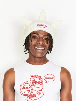 LOVERBOY BY CHARLES JEFFREY BERSERKER BEANIE WHITE