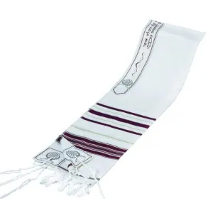 Maroon Gold Wool Lurex Tallit