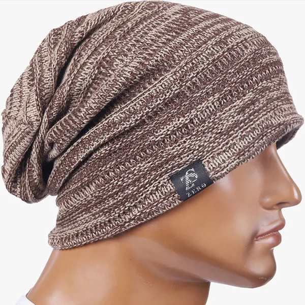 Mens Knit Slouchy Beanie Hat for Summer Winter B5001