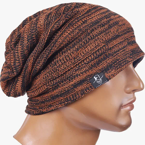 Mens Knit Slouchy Beanie Hat for Summer Winter B5001