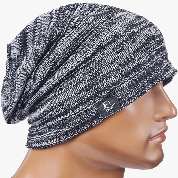 Mens Knit Slouchy Beanie Hat for Summer Winter B5001