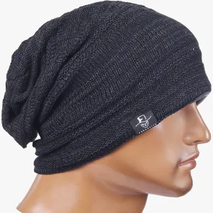 Mens Knit Slouchy Beanie Hat for Summer Winter B5001