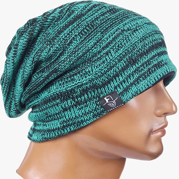 Mens Knit Slouchy Beanie Hat for Summer Winter B5001