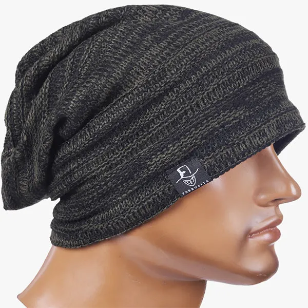 Mens Knit Slouchy Beanie Hat for Summer Winter B5001