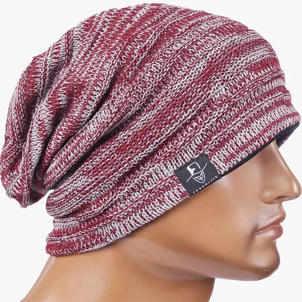 Mens Knit Slouchy Beanie Hat for Summer Winter B5001