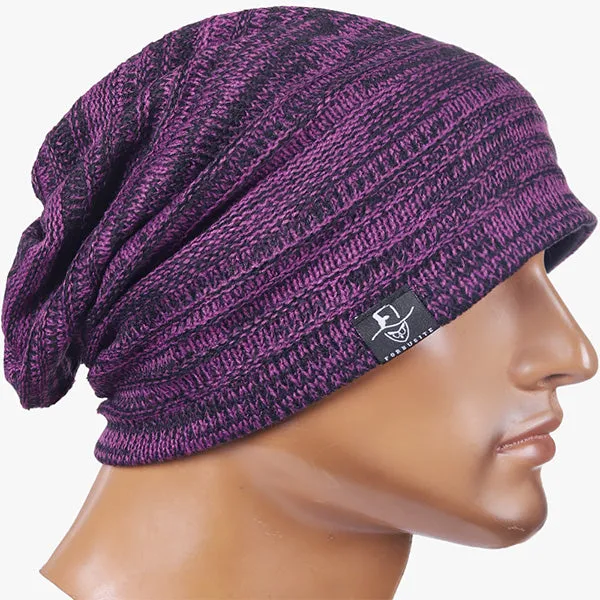 Mens Knit Slouchy Beanie Hat for Summer Winter B5001