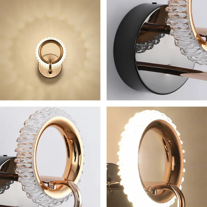 Modern Crystal LED Wall Lamps Nordic Home Living Room Porch Loft Light