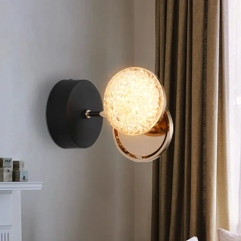 Modern Crystal LED Wall Lamps Nordic Home Living Room Porch Loft Light