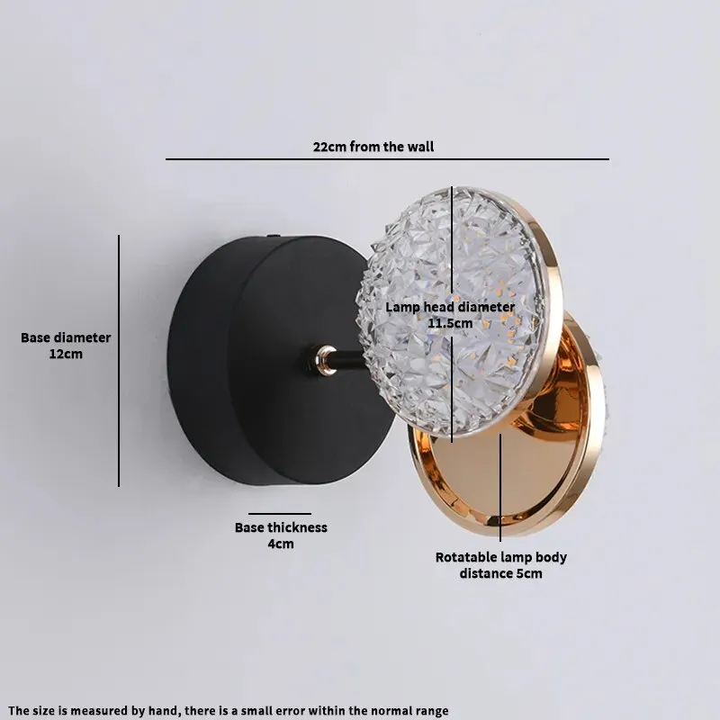 Modern Crystal LED Wall Lamps Nordic Home Living Room Porch Loft Light