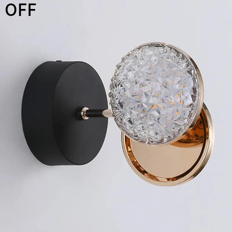 Modern Crystal LED Wall Lamps Nordic Home Living Room Porch Loft Light