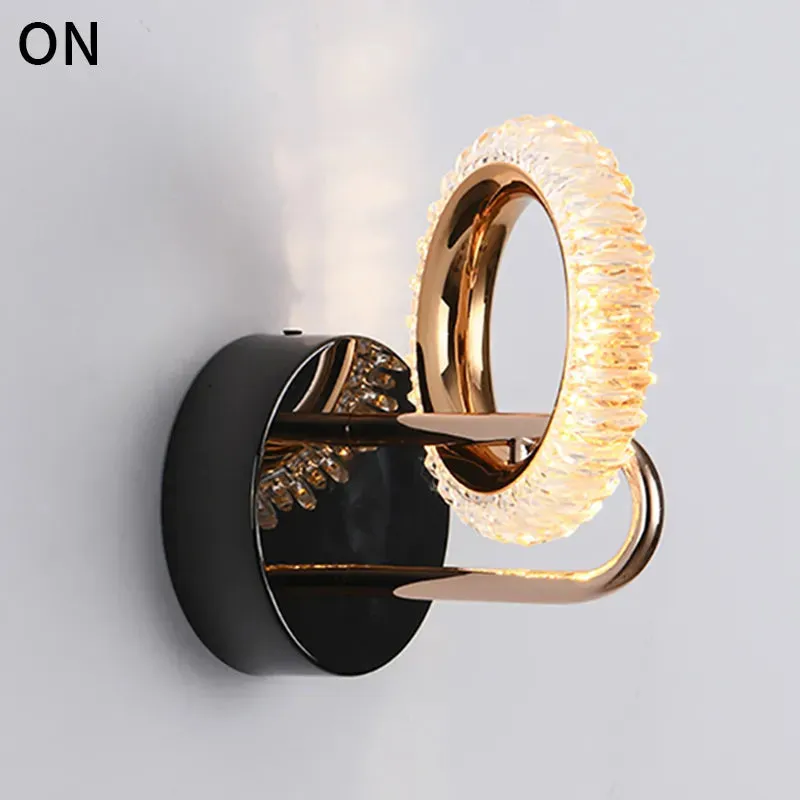 Modern Crystal LED Wall Lamps Nordic Home Living Room Porch Loft Light