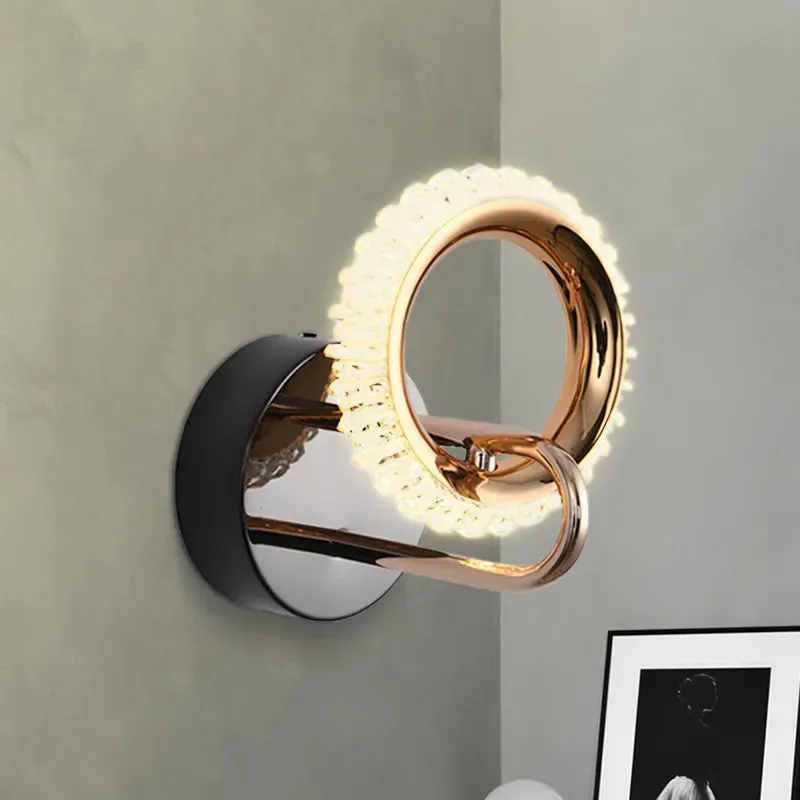Modern Crystal LED Wall Lamps Nordic Home Living Room Porch Loft Light