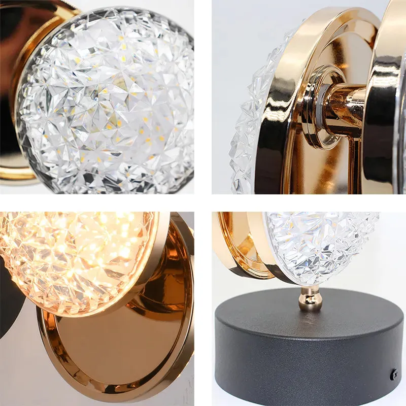Modern Crystal LED Wall Lamps Nordic Home Living Room Porch Loft Light