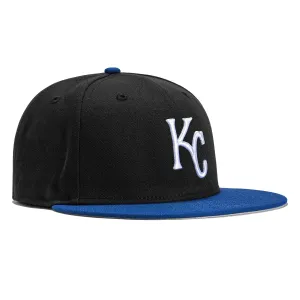 New Era 59Fifty Retro On-Field Kansas City Royal Hat -  Black, Royal