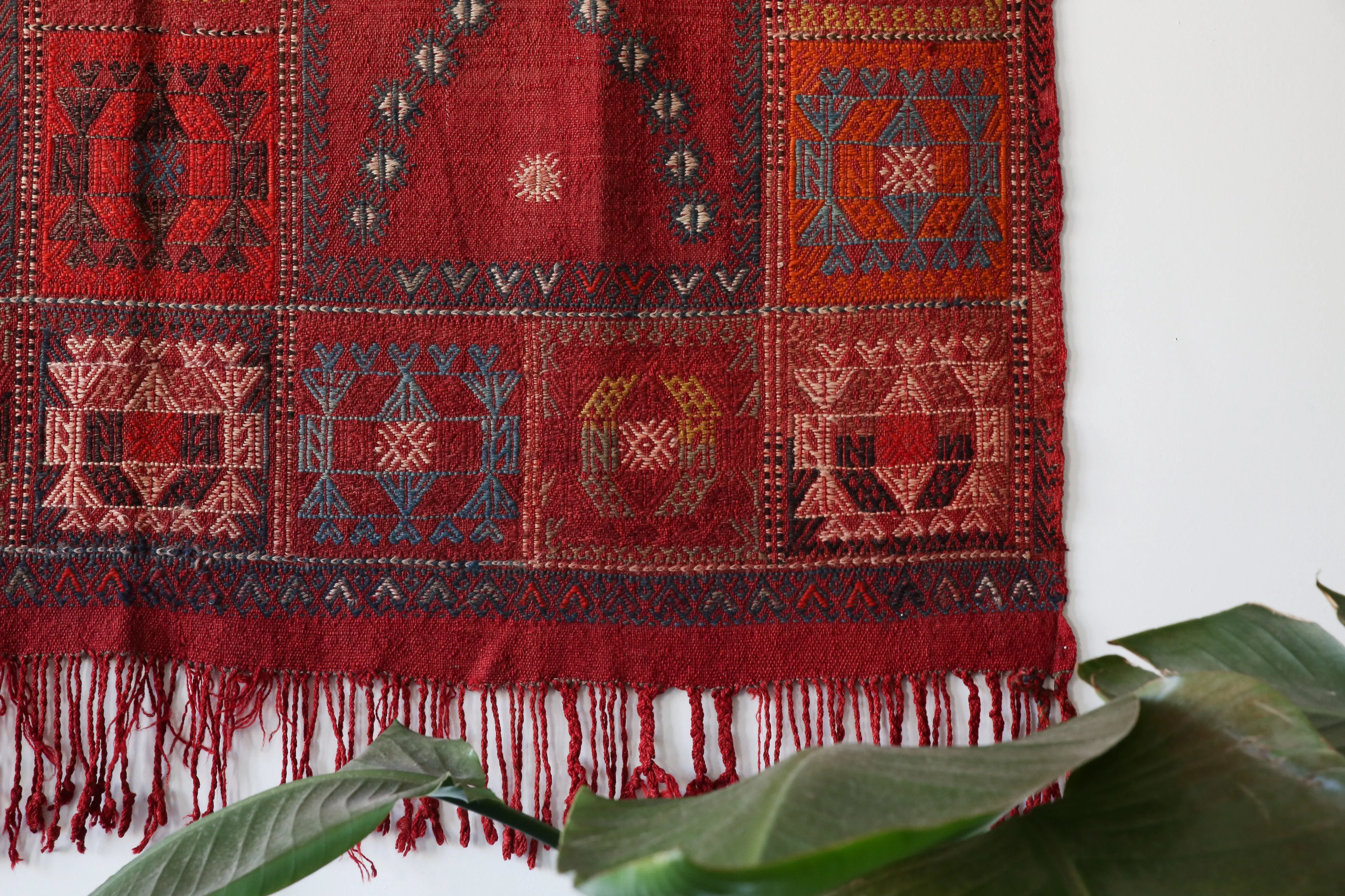 Old Konya Karapinar Cicim Kilim Rug 4.4ftx5.6ft