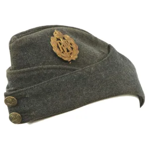 Original British WWII Royal Air Force R.A.F. Wool Overseas Cap with Badge