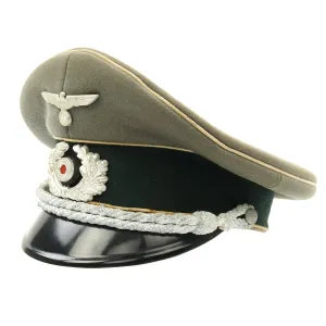 Original German WWII Army Heer Officer Visor Cap - Regimentally Marked