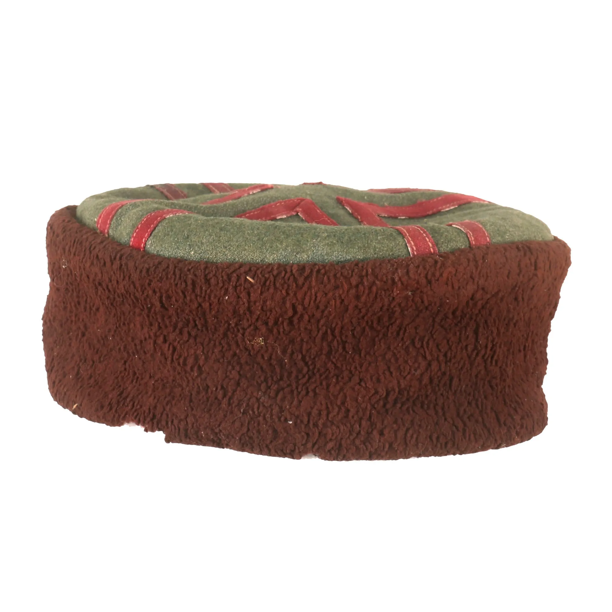 Original German WWII Cossack Foreign Volunteer Kubanka - Crown Made with Feldgrau Wool