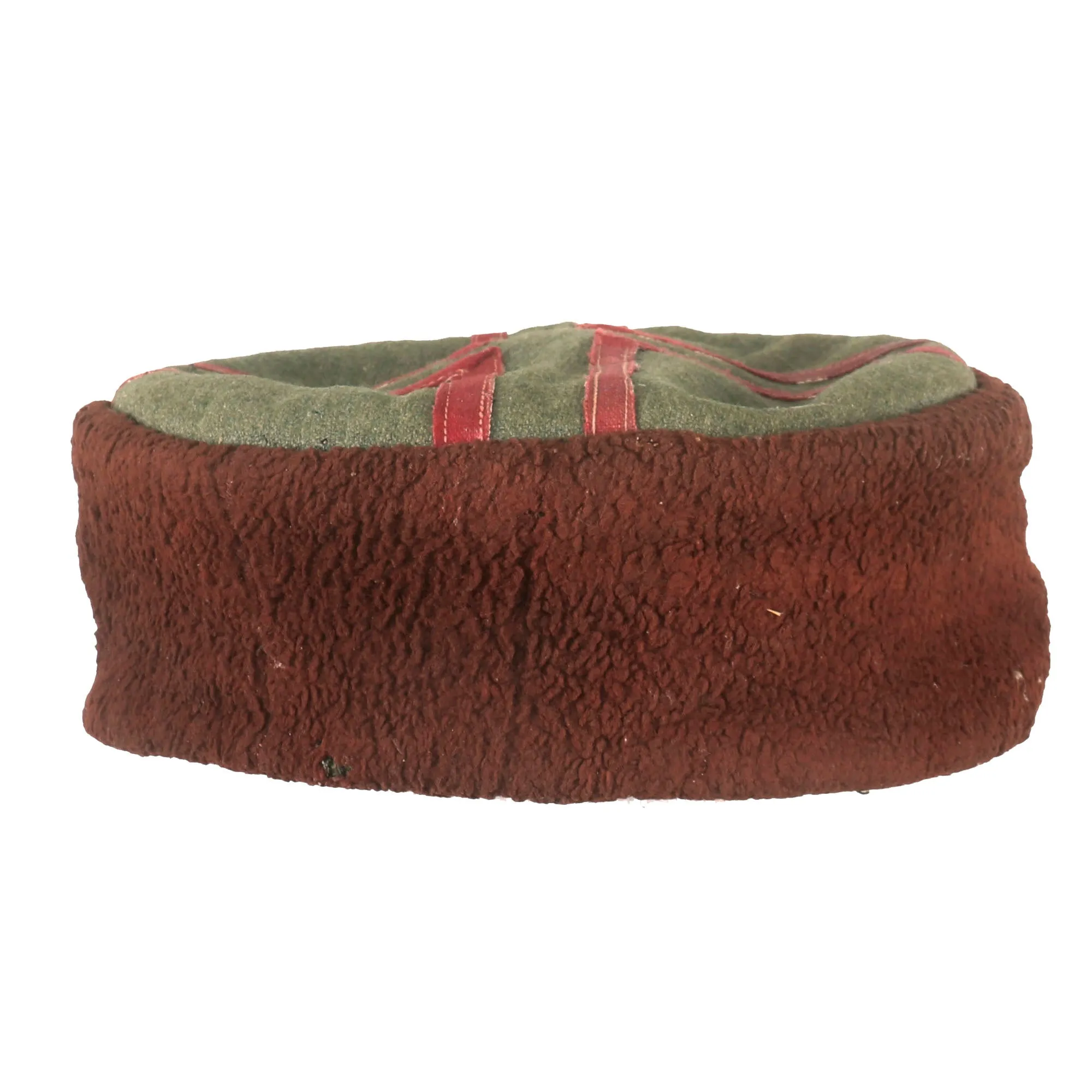 Original German WWII Cossack Foreign Volunteer Kubanka - Crown Made with Feldgrau Wool