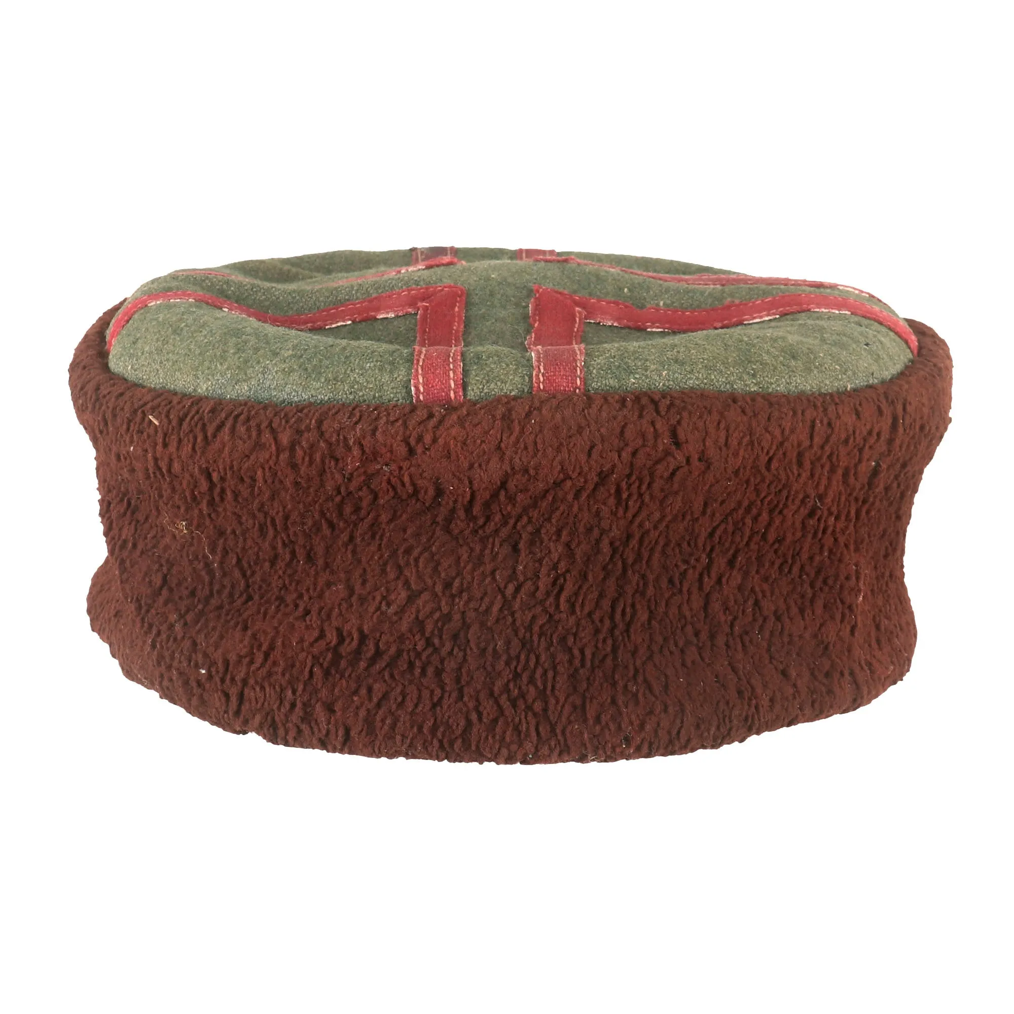 Original German WWII Cossack Foreign Volunteer Kubanka - Crown Made with Feldgrau Wool