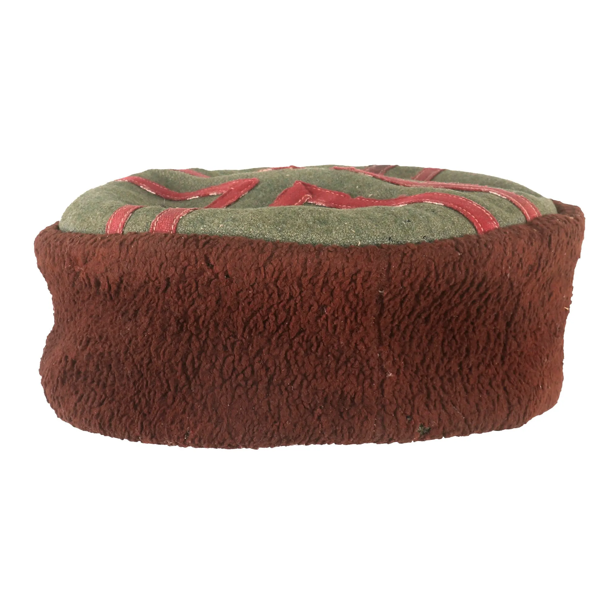 Original German WWII Cossack Foreign Volunteer Kubanka - Crown Made with Feldgrau Wool