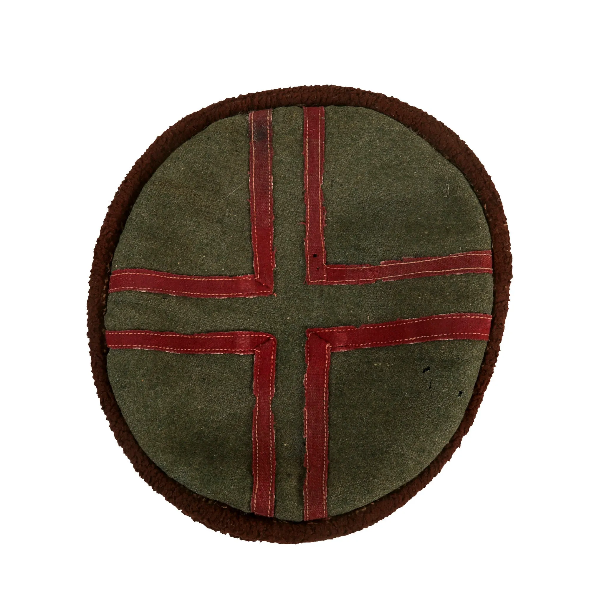 Original German WWII Cossack Foreign Volunteer Kubanka - Crown Made with Feldgrau Wool