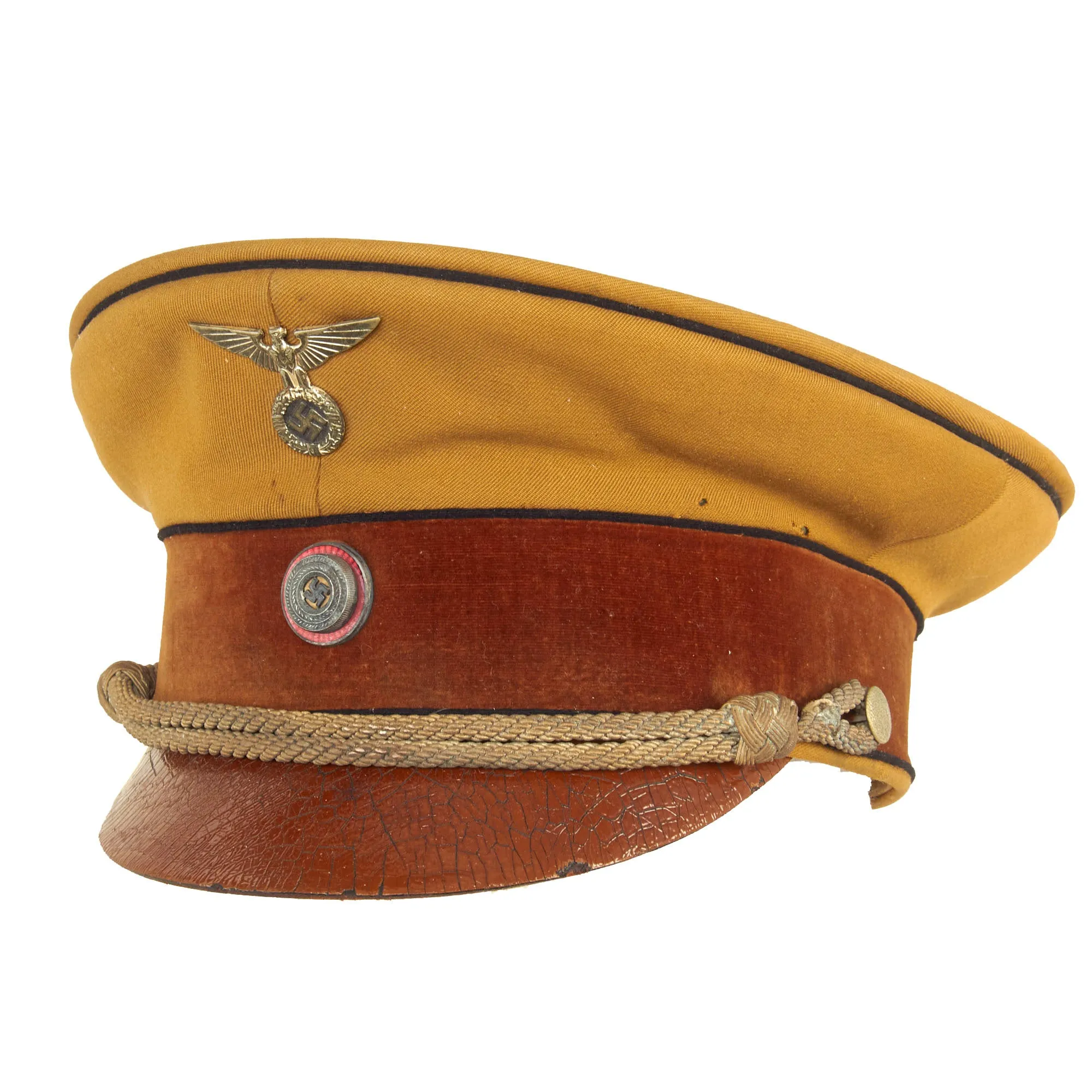 Original German WWII Early NSDAP Kreisleitung District Political Leader's Visor Cap with Black Piping