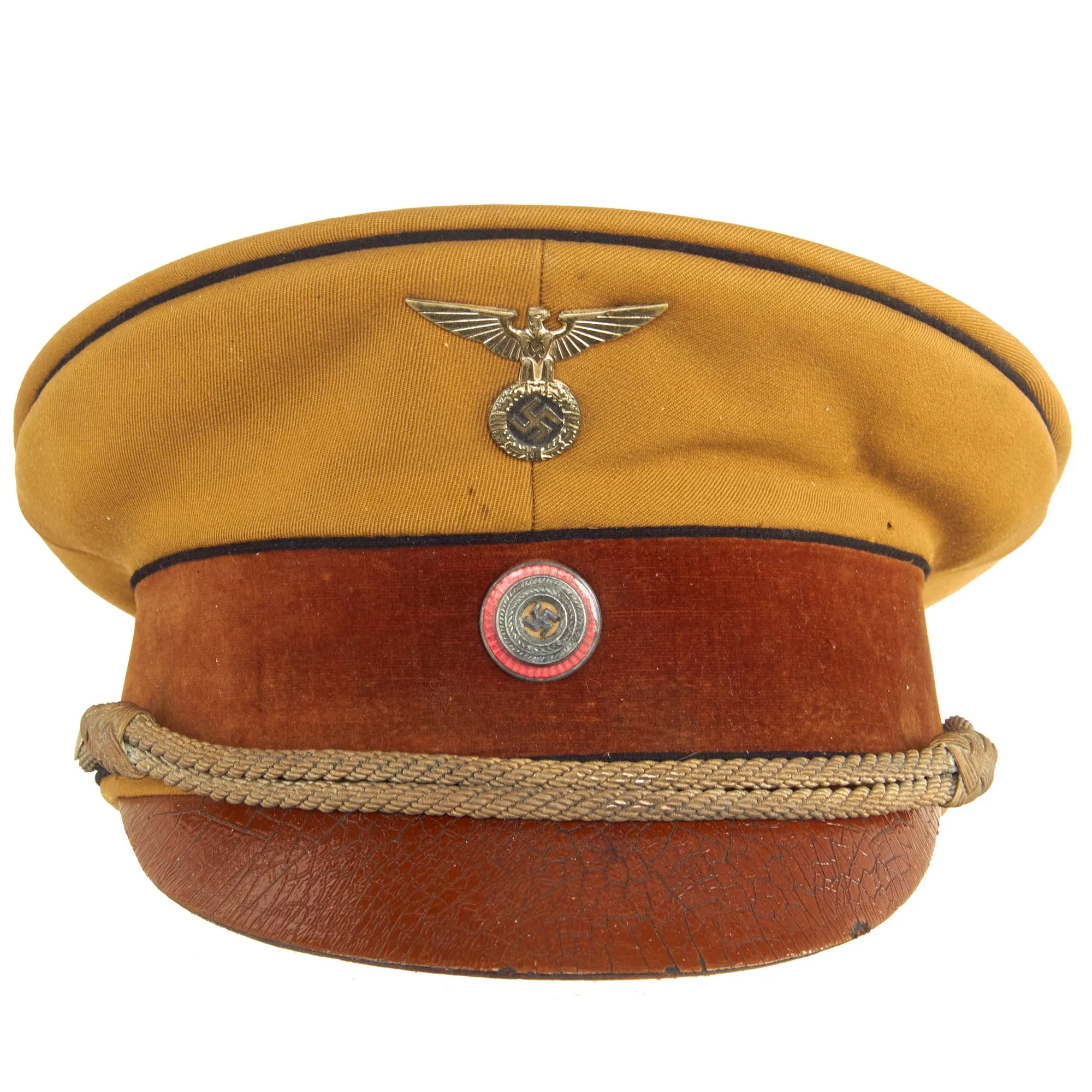 Original German WWII Early NSDAP Kreisleitung District Political Leader's Visor Cap with Black Piping