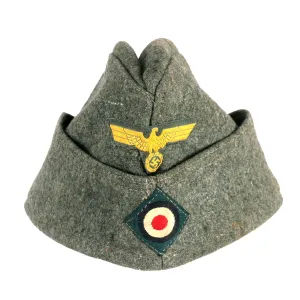 Original German WWII Kriegsmarine Coastal Artillery M38 Overseas Wool Cap in size 57 - Küstenartillerie
